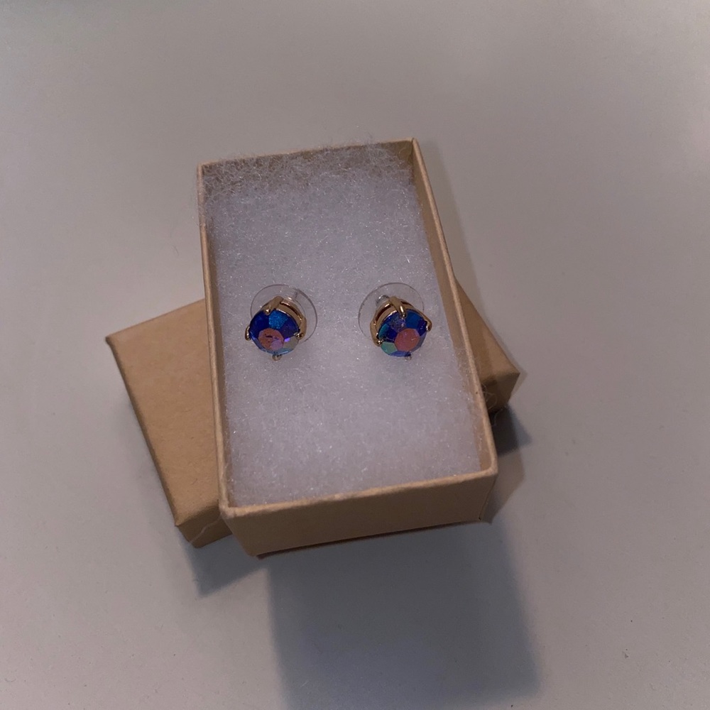 Kate Spade Blue/Purple iridescent gumdrop earrings